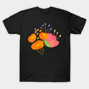 Abstract Orange And Pink Floral Gift T-Shirt