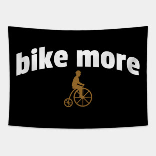 Bike More – Embroidered Penny Farthing Rider Design Tapestry
