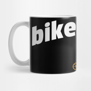 Bike More – Embroidered Penny Farthing Rider Design Mug