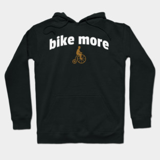 Bike More – Embroidered Penny Farthing Rider Design Hoodie