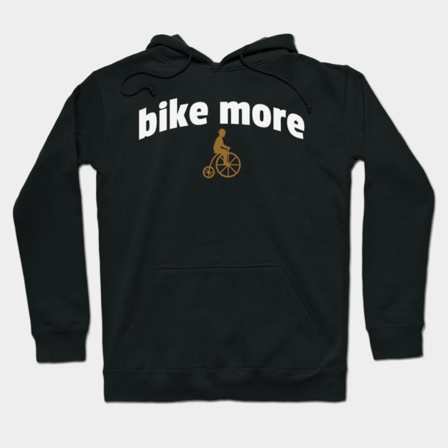 Bike More – Embroidered Penny Farthing Rider Design Hoodie by DonWillisJrArt