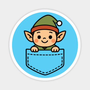Funny Christmas Elf Pocket Pal Santa's Elves Cute Holiday Magnet