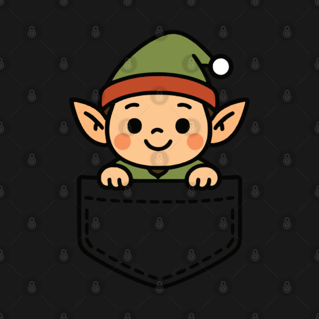 Funny Christmas Elf Pocket Pal Santa's Elves Cute Holiday by Yesteeyear