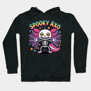 Spooky Axolotl Skeleton Costume Art Hoodie