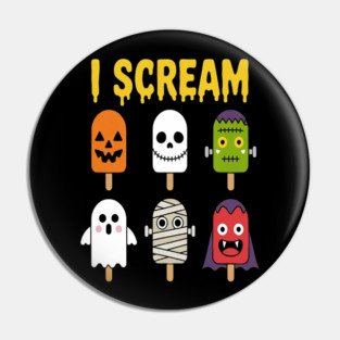 Halloween Ghost Pumpkin Vampire ice cream Pin