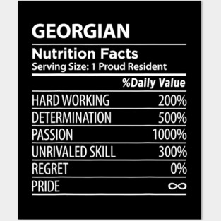 Georgian Nutrition Facts Georgia Pride Posters and Art