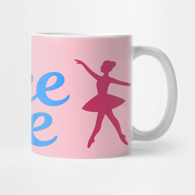 Dance More – Ballerina Silhouette Design with Blue Script Text by DonWillisJrArt