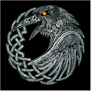 celtic raven boy retro Posters and Art