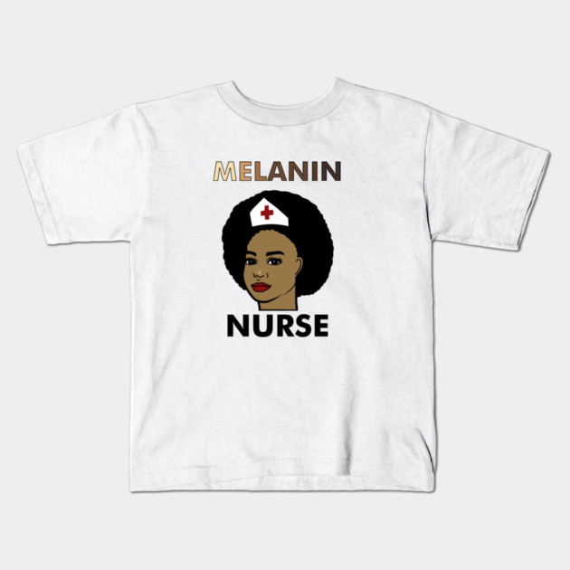 Afro Melanin Nurse, Black History African Kids T-Shirt by logiamerch