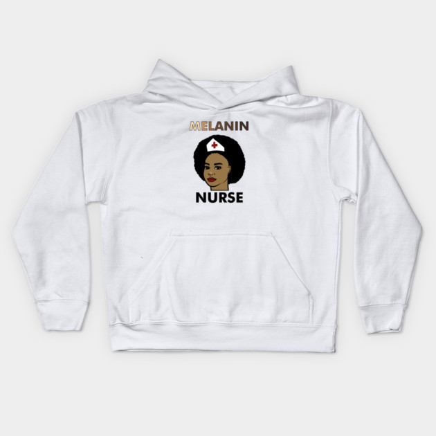 Afro Melanin Nurse, Black History African Kids Hoodie by logiamerch