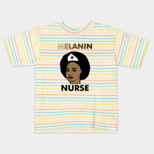 Afro Melanin Nurse, Black History African Kids T-Shirt