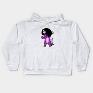 Funny Afro Unicorn Melanin dab dance Kids Hoodie