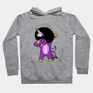 Funny Afro Unicorn Melanin dab dance Hoodie