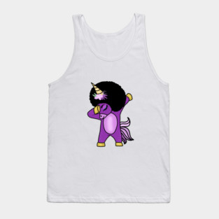 Funny Afro Unicorn Melanin dab dance Tank Top