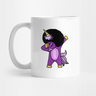 Funny Afro Unicorn Melanin dab dance Mug