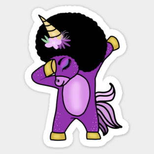 Funny Afro Unicorn Melanin dab dance Magnet