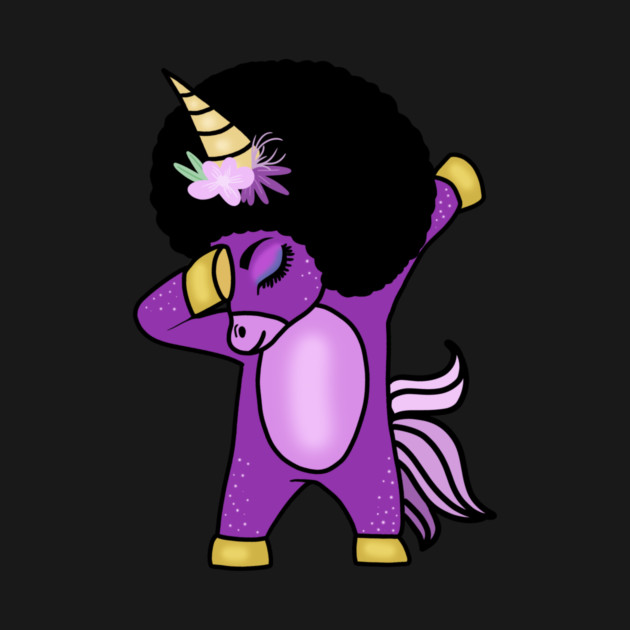 Funny Afro Unicorn Melanin dab dance by logiamerch