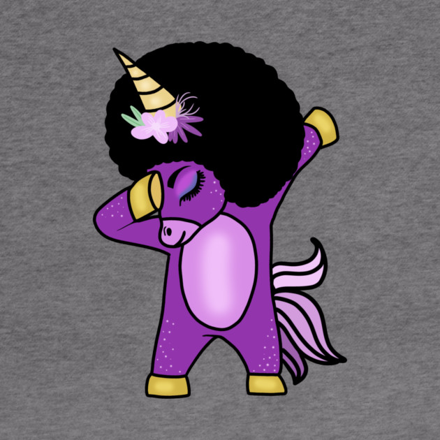 Funny Afro Unicorn Melanin dab dance by logiamerch