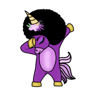 Funny Afro Unicorn Melanin dab dance T-Shirt