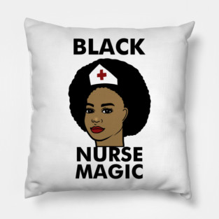 Black Nurse Magic Afro Black History Pillow