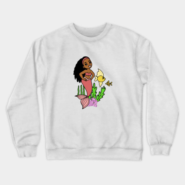 Cute Afro Mermaid Melanin Girl Crewneck Sweatshirt by logiamerch