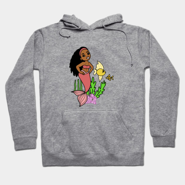 Cute Afro Mermaid Melanin Girl Hoodie by logiamerch