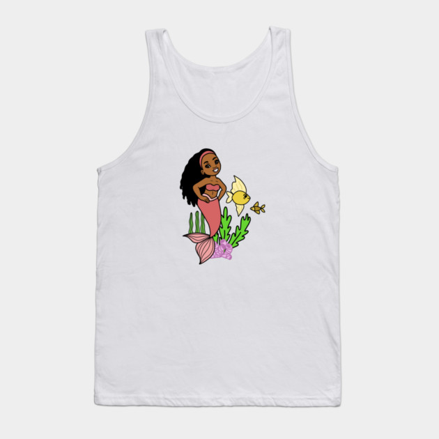 Cute Afro Mermaid Melanin Girl Tank Top by logiamerch