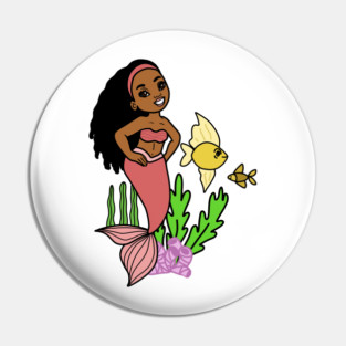 Cute Afro Mermaid Melanin Girl Pin