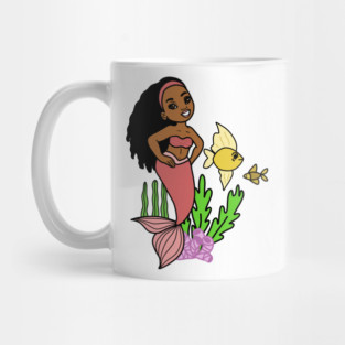 Cute Afro Mermaid Melanin Girl Mug