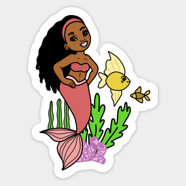 Cute Afro Mermaid Melanin Girl Sticker by logiamerch