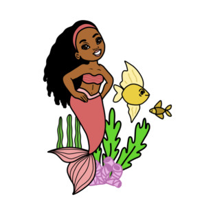 Cute Afro Mermaid Melanin Girl T-Shirt