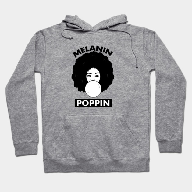 Melanin Poppin Afro Woman Black History Hoodie by logiamerch