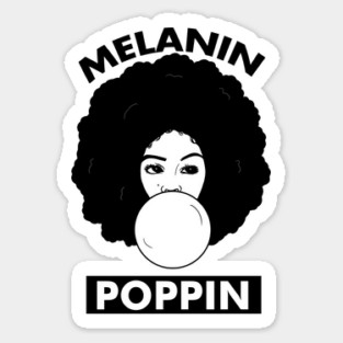 Melanin Poppin Afro Woman Black History Sticker
