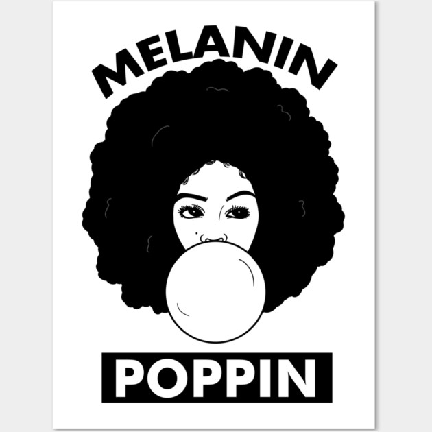 Melanin Poppin Afro Woman Black History Wall Art by logiamerch