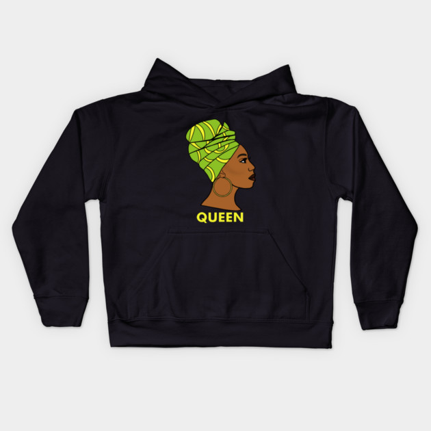 Afro African Queen Black History Melanin Kids Hoodie by logiamerch