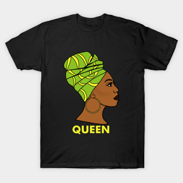 Afro African Queen Black History Melanin T-Shirt by logiamerch