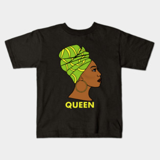 Afro African Queen Black History Melanin Kids T-Shirt