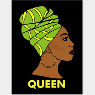 Afro African Queen Black History Melanin Posters and Art