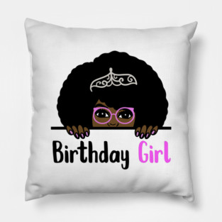 Birthday Girl Melanin Afro Pillow