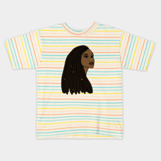 Rasta Woman African Afro Melanin Jamaican Kids T-Shirt