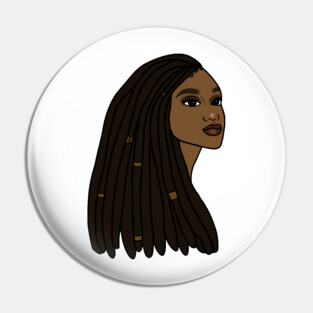 Rasta Woman African Afro Melanin Jamaican Pin