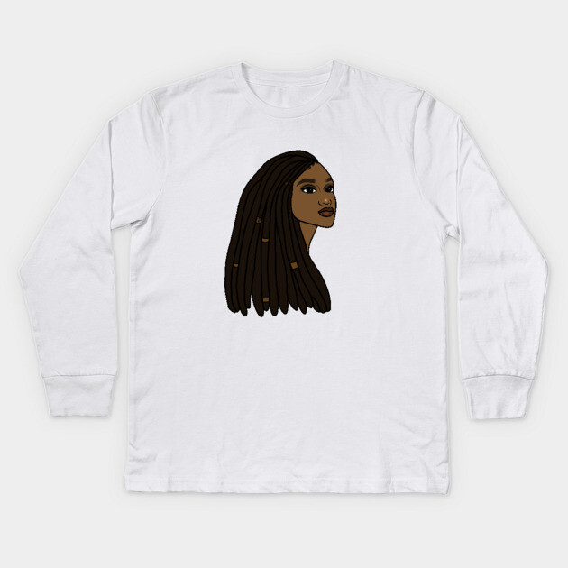 Rasta Woman African Afro Melanin Jamaican Kids Long Sleeve T-Shirt by logiamerch