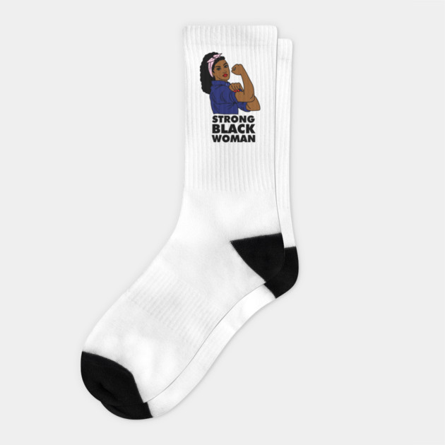 Strong Black Woman Afro African Black History Socks by logiamerch