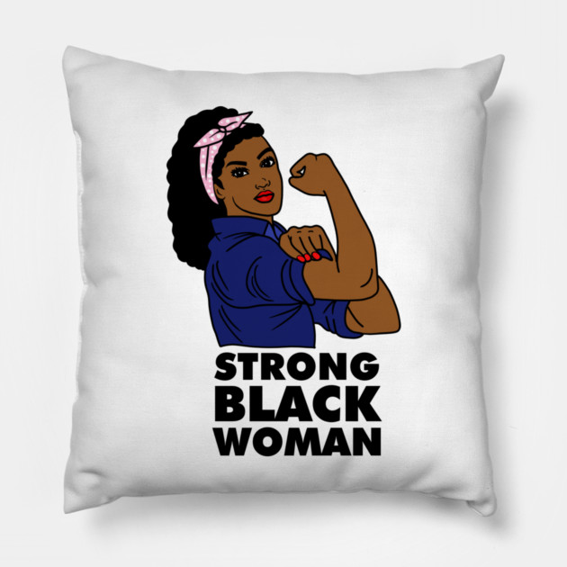 Strong Black Woman Afro African Black History Pillow by logiamerch