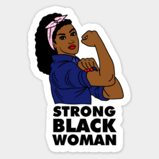Strong Black Woman Afro African Black History Sticker