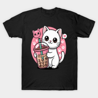 Boba Cat Boba Tea Bubble Tea Kawaii Anime Cat Kawaii Neko T-Shirt
