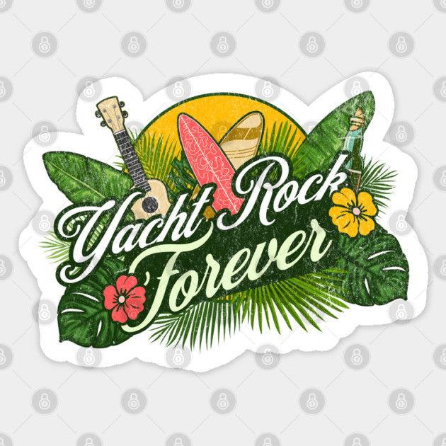 Yacht Rock Forever Tropical Surf Guitar Retro Summer Vibes Sticker by Yesteeyear