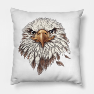 Bald Eagle T-Shirt, Independence Day T-Shirt, American Flag Colors, Veterans Gift, Family Barbecue Happy Bald Eagle in Flowers, A Smile is the Best Medicine, Healing Pictures, Recovery, Healing Smiles, Happiness in the Little Things, Independence Day, USA Pillow