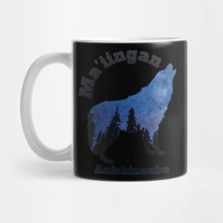Ma iingan Anishinaabe Ojibwe Chippewa Language Wolf Mug