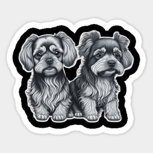 Fluffy Yorkie with Attitude – Small Dog with Big Style Sticker